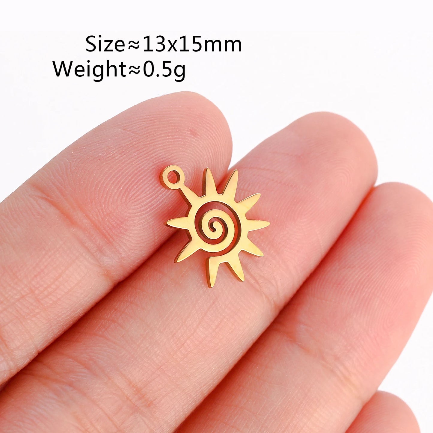 5Pcs Stainless Steel Moon&Sun&Star Charm Jewelry Making Accessories Supplies DIY Necklace Bracelet Celestial Pendants Findings