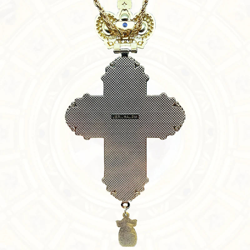 HTISOK Orthodox Cross Necklace Jesus Crucifix Pendants Gold Chain Religious Jewelry православным крестом
