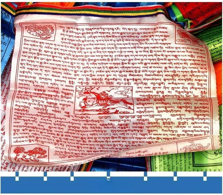 Tibetan Buddhism Satin Prayer Flags 5 Color Prayer Flags Xizang Longda Prayer Flag Decor Pray for Happiness Health Fengma Flag