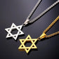 YILUOCD Star of David Protective Amulet Necklace Judaica Israel Religious Necklaces for Men Stainless Steel Supernatural Jewelry