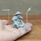 Miniature Zen Fisherman Play Chess Elder Sand Stones Figurine Garden Bonsai Rockery Aquariums Ornaments Lanscape Room Decoration