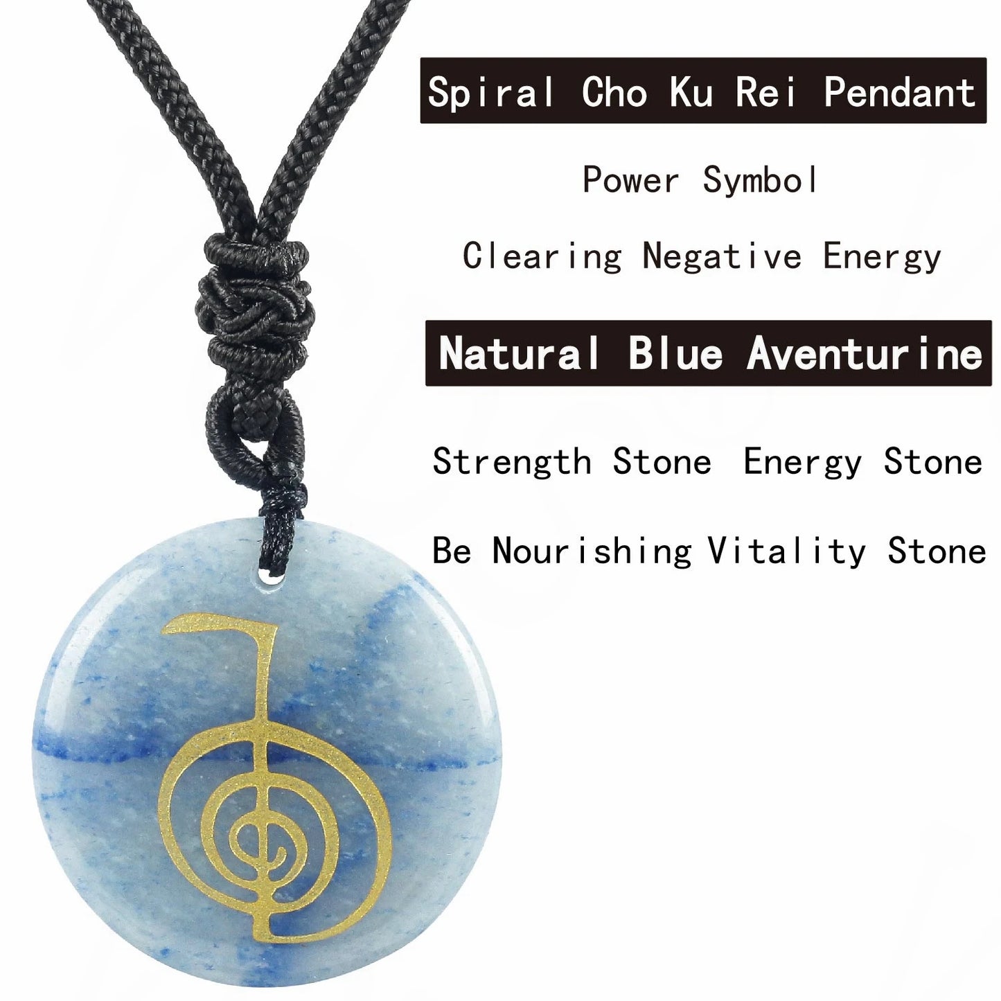 Hot Natural Crystal Quartz Cho Ku Rei Reiki Energy Symbol Pendant Ancient Spiritual Healing Necklaces Pendants Women Man Jewelry