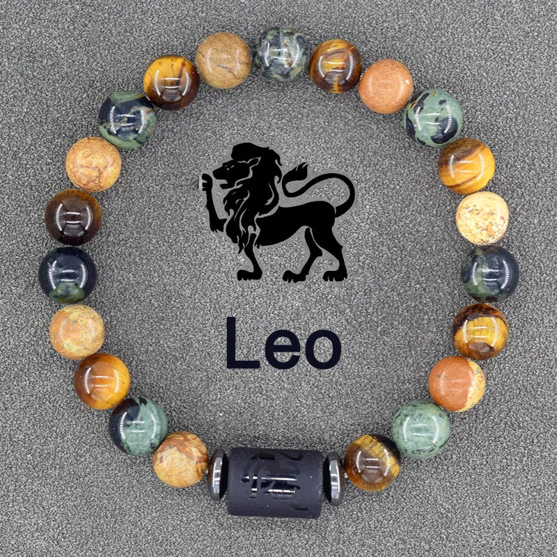 Zodiac Sign Bracelet Homme 12 Constellation Bangles Men Gemini Virgo Leo Libra Bracelet Women Friendship Gift Bracelet on Hand