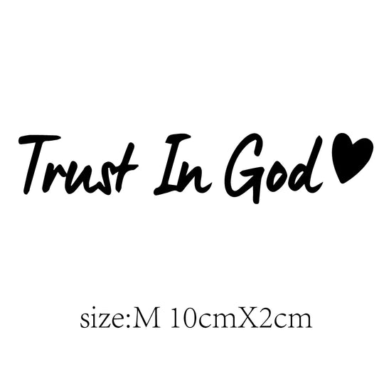 Vinyl Trust In God Carbon Sticker Cars Decal Weatherproof Auto Styling Cartoon Car Stickers Car Accessories