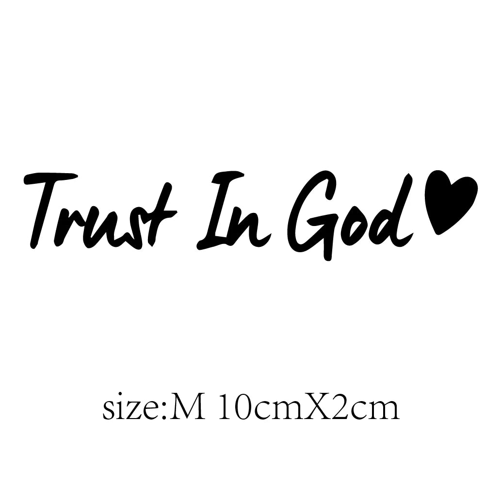Vinyl Trust In God Carbon Sticker Cars Decal Weatherproof Auto Styling Cartoon Car Stickers Car Accessories