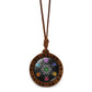 Vintage Archangel Metatron Cube Wooden Necklace Sacred Geometry Hexagram Sri Yantra Amulet Jewelry