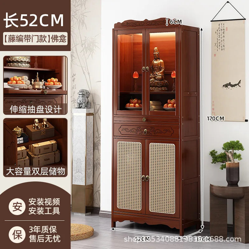 HXL Altar Incense Case Buddha Altar God of Wealth Worship Altar Table Buddha Cabinet