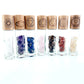 Chakra Stones Reiki Healing Crystal Roller Bottle with Engraved Chakra Symbols Bamboo Cap Balancing Stones 7 pcs P305