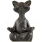 Meditation Cat Sculpture Home Decorations Resin Black Yoga Sitting Zen Cat Black Buddha Ornament Outdoor Garden Figurines