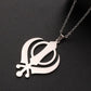 Dawapara Sikhism Necklace Khanda Kirpan Sword Symbol Religious Protection Amulet Stainless Steel Jewelry