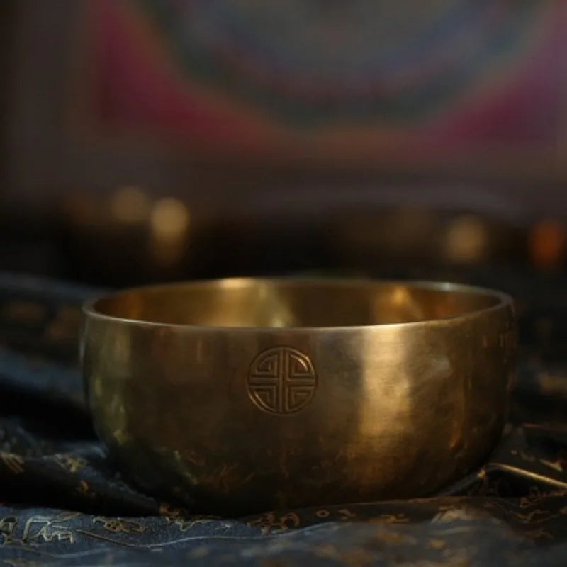 Tibetan Singing Bowl Big Nepal Handmade Sound Healing Instrument Full Moon Singing Bowl Yoga Meditation Massage Accessories