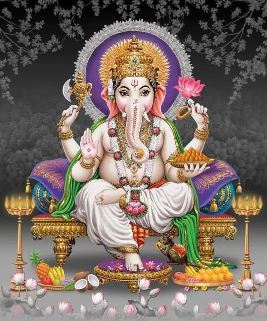 India Hindu God Ganesha Temple Elephant Poster God Series Religion Canvas Painting Print Wall Art Picture Living Room Decor