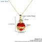 MHS.SUN Gold Plated Sacred Heart of Jesus Cross Necklace Red Zircon Religious Catholic Pendant Necklaces For Women Girls Jewelry