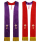 Clergy Stole Church Overlay Double Sided Cross Gold Tassels Scarf for Priest Choir