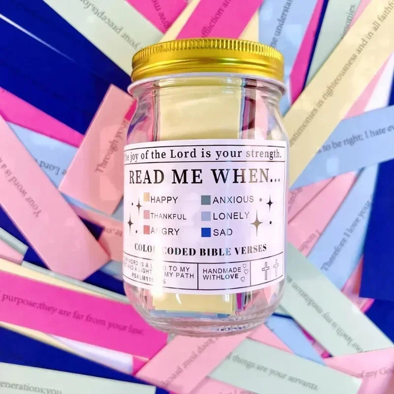 Church Gift Bible Verses Jar Bible Verses for Emotions Feelings Verse Prayer Request Cards Christian Bible Gifts for Women Men