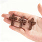 10pcs Mini Wooden Crosses Pendants INRI Jesus Crucifix Prayer Cross Christian Easter Decor Baptism Gift DIY Jewelry Keychain