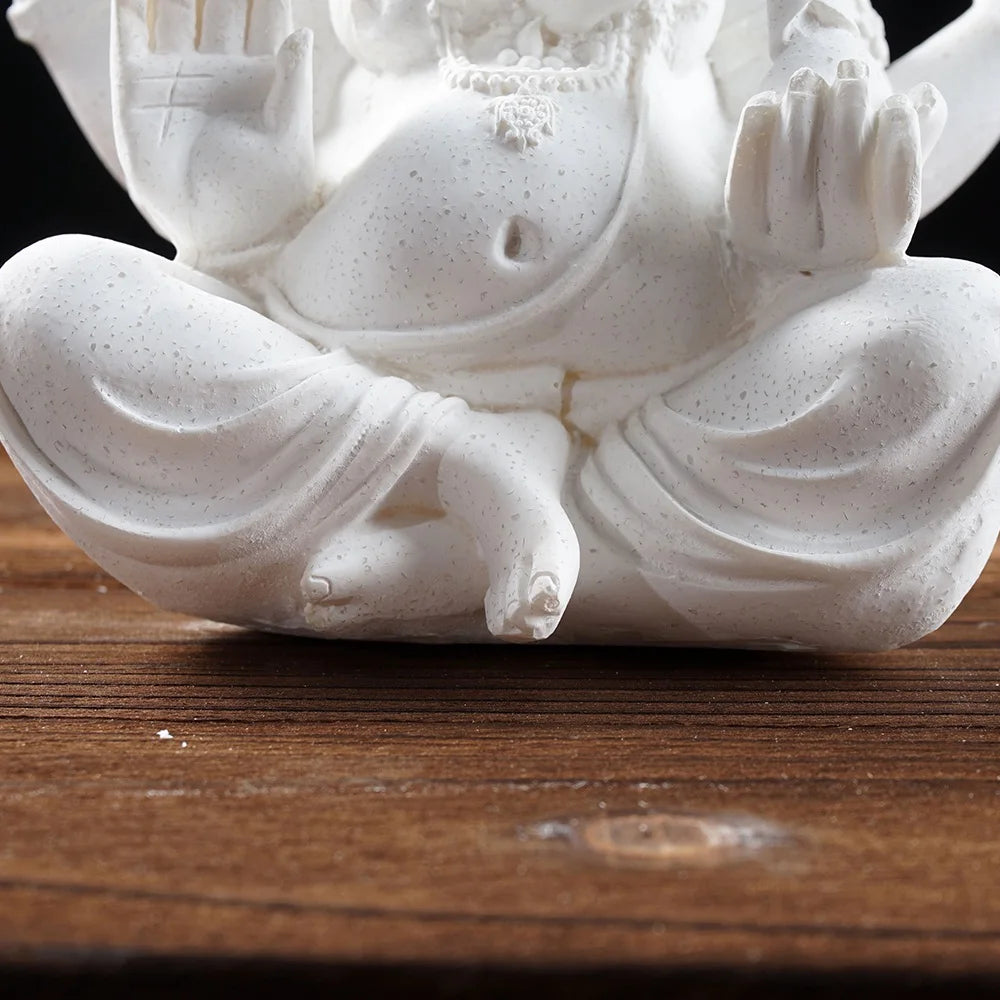 Vilead Sandstone Indian Ganesha Elephant God Statue Religious Hindu Fengshui Buddha Sculpture Shop Office Home Decoration Crafts