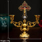 Orthodox Cross Menorah, Jesus Menorah, Zinc Plated Menorah, Church Supplies, Religious Gifts