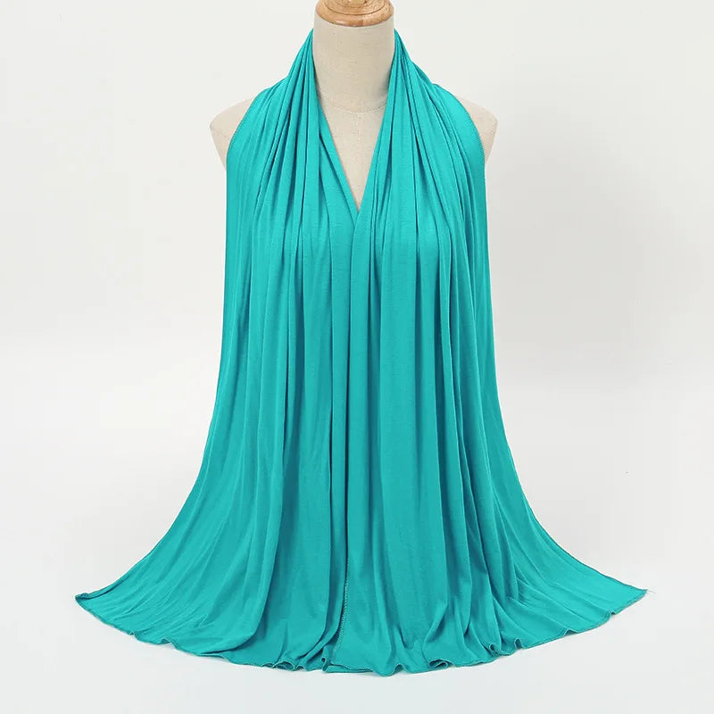 Premium Modal Cotton Jersey Hijab Scarf Muslim Long Shawl Women Plain Soft Turban Tie Head Wraps Africa Female Headband 170x60cm