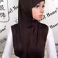 Women 2 Piece Solid Color Amira Jersey Muslim Hijab Soft Stretch Head Scarf with Tube Inner Underscarf Cap Hood Prayer Turbante