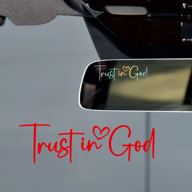 Trust In God Mirror Decal, Car Decals For Women, Faith Mirror Decal, Cute Vinyl Decal, Christian Car Mirror Decal, Religious Car
