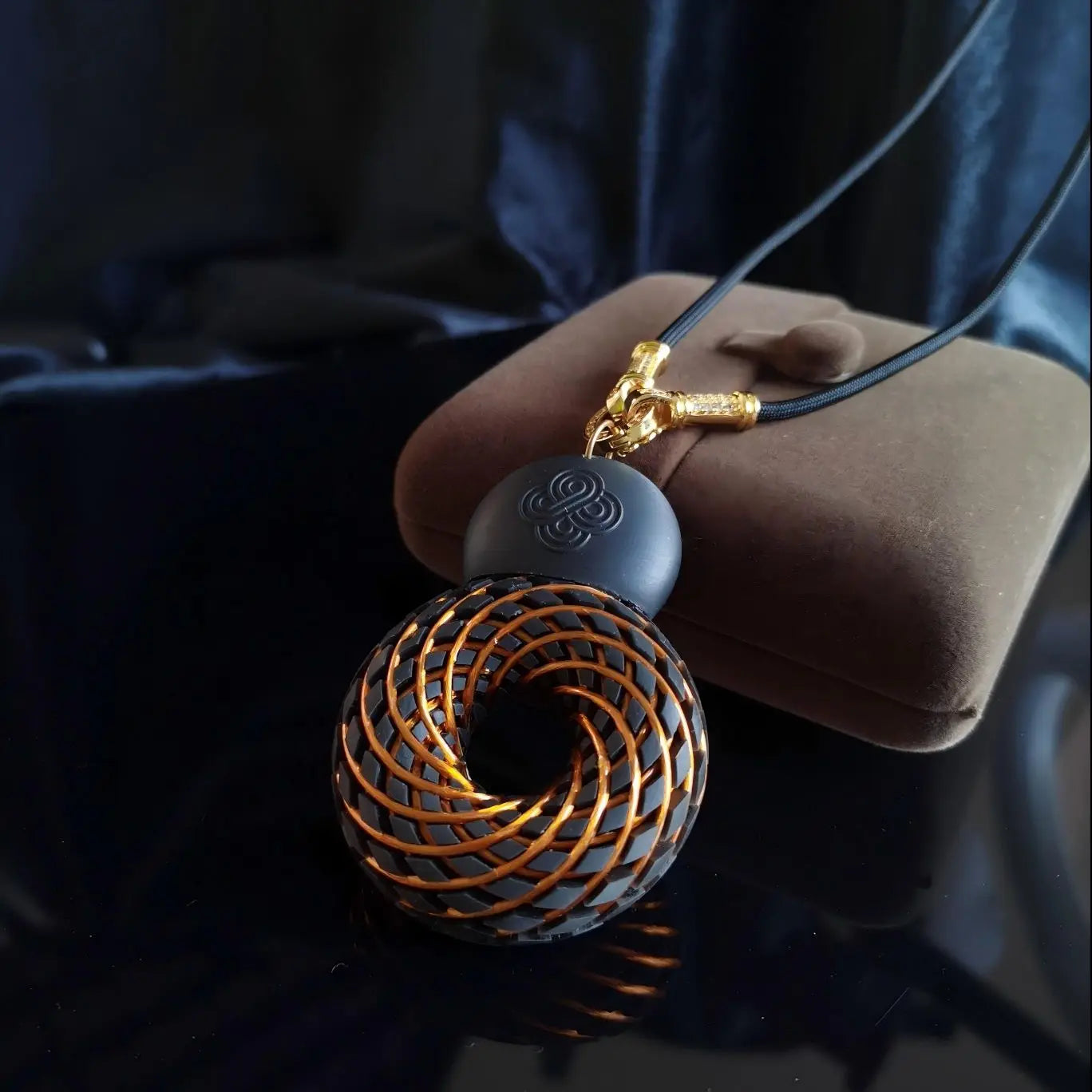 Rodin Coil Vortex Healing Stone with Adjustable Cord for Meditation Chakra Balancing Magic Torus PEMF Therapy Decor Ornament