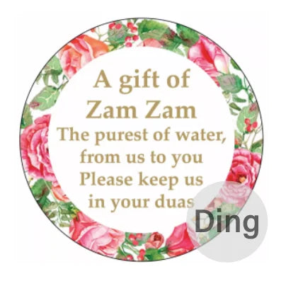 Personalised ZamZam Water Bottle Stickers Hajj Umrah Mubarak Eid Label Box Bag Seal Muslim Ramadan Kareem Celebration