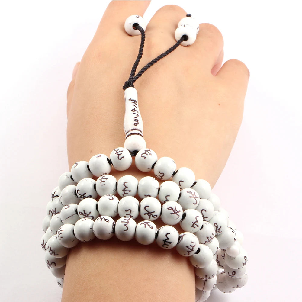 8mm Beads Bracelet Tassel Pendant 99 Muslim Prayer Meditation Yoga Necklace Bracelets Jewelry