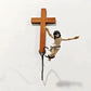 Bungee Jesus Crucifix Wall Art Decor Jumping Jesus Resin Figurine Decorative Jesus Resin Craft Statues for Home Church Living