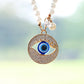 Diamond-filled blue eyes car pendant, car interior mirrors are delicately decorated, devil's eye car trailer car interior