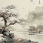 Modern Minimalist Chinese Style Zen Fishing Natural Scenery Poster Canvas Paintings Wall Art Pictures Office Home Decor