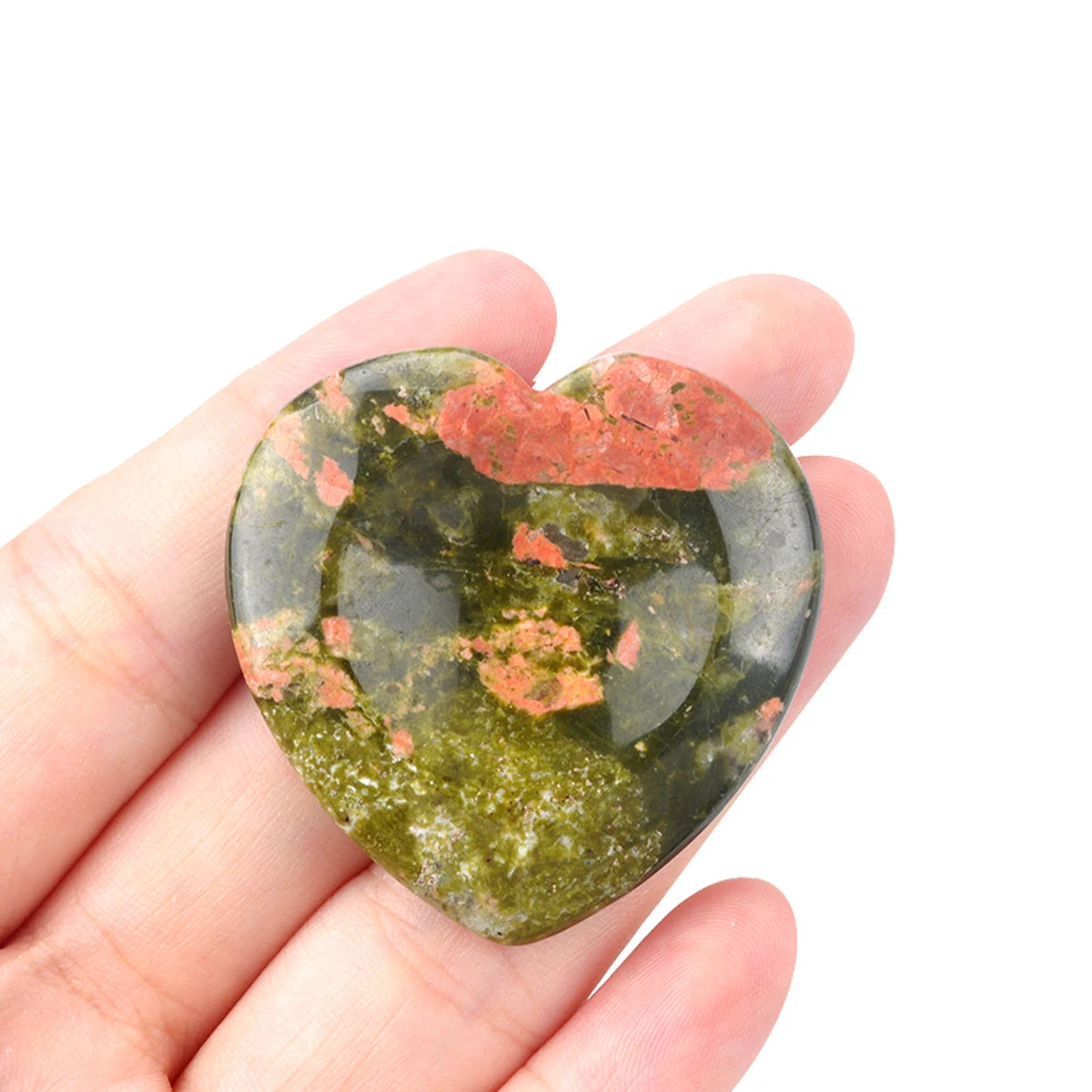 40mm Heart Crystal Worry Stone Palm Energy Therapy Reiki Healing Massage Quartz Meditation Pocket Gemstone Spiritual Thumb Flake