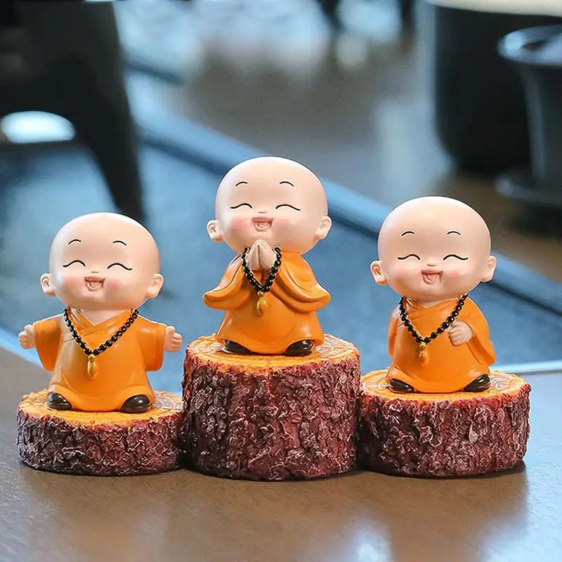 Mini Buddhas Statue Little Buddhists Monks Buddhism Figurine Zen Ornament Home Aquarium Tank Garden Yard Decoration