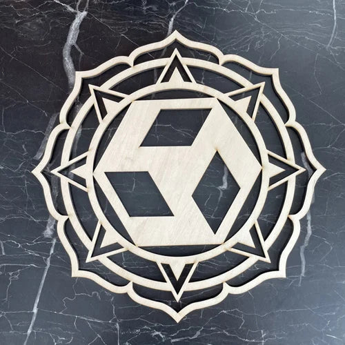 Wooden Flower Of Life Natural Symbol Sacred Geometry Ornaments Home Decoration Chakra Carved Coaster Wood Sign Wall Kitchen DIY
