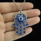 1Pc Vintage Women Turkish Evil Eye Hamsa Hand Pendant Necklaces DIY Punk Men Spiritual Hamsa Palm Lucky Amulet Collares Jewelry