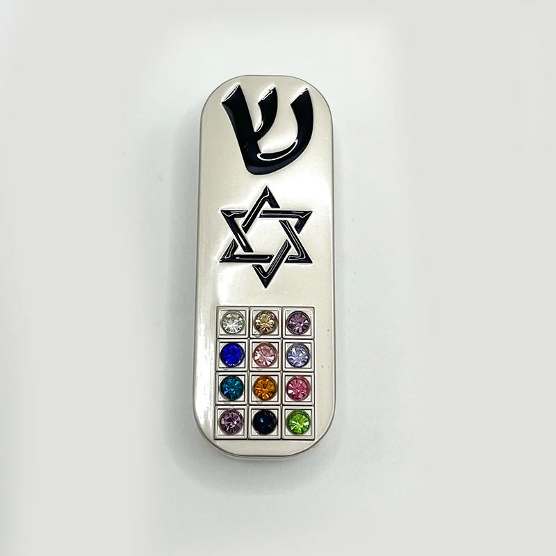 Protection Car Mezuzah with Travelers Prayer Scroll Jewish Star of David & 7 Branch Menorah Design Judaica Gift