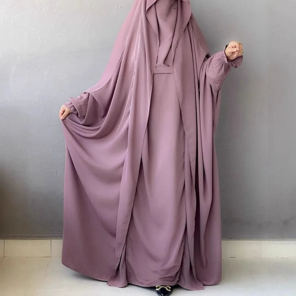 Eid Muslim Abaya Women Dresses Modest One Piece Long Robe Headscarf Jalabiya Ramadan Morocco Dubai Abayas Kaftan Islam Vestidos