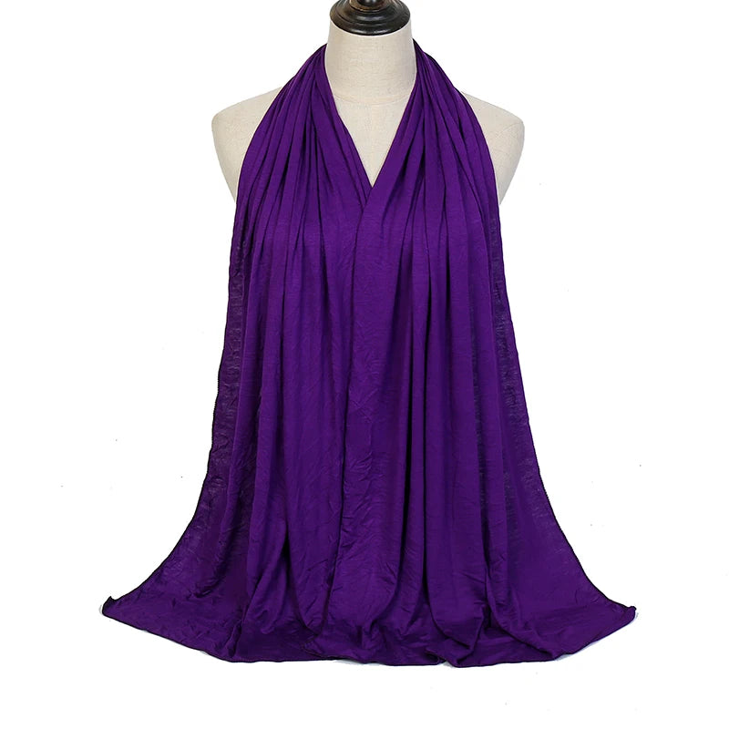 Premium Modal Cotton Jersey Hijab Scarf Muslim Long Shawl Women Plain Soft Turban Tie Head Wraps Africa Female Headband 170x60cm