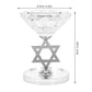 Crystal Star of David Holder Hanukkah Candlestick Decorative Tabletop Jewish Menorah Pillar Stand Centerpiece