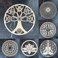 Wooden Flower Of Life Natural Symbol Sacred Geometry Ornaments Home Decoration Chakra Carved Coaster Wood Sign Wall Kitchen DIY