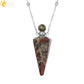 Crystal Perfume Necklace Natural Stone Cone Pendant Healing Clear Quartz Pendants Essentials Oil Diffuser Vial Necklaces H119