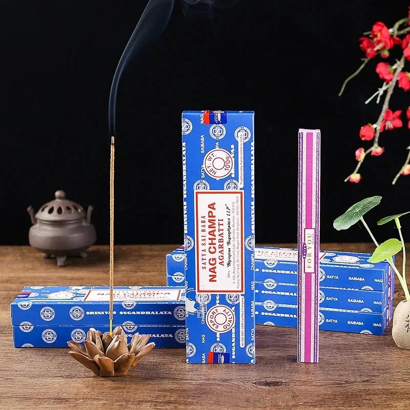 2/5Boxes India Stick Incenses White Sage Sandalwood Natural Household Indoor Clean Air Handmade Incense Sticks NAG Champa Satya