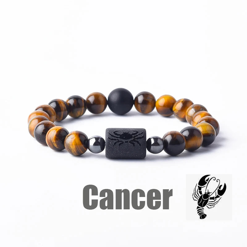 Zodiac Sign Bracelet Homme 12 Constellation Bangles Men Gemini Virgo Leo Libra Bracelet Women Friendship Gift Bracelet on Hand