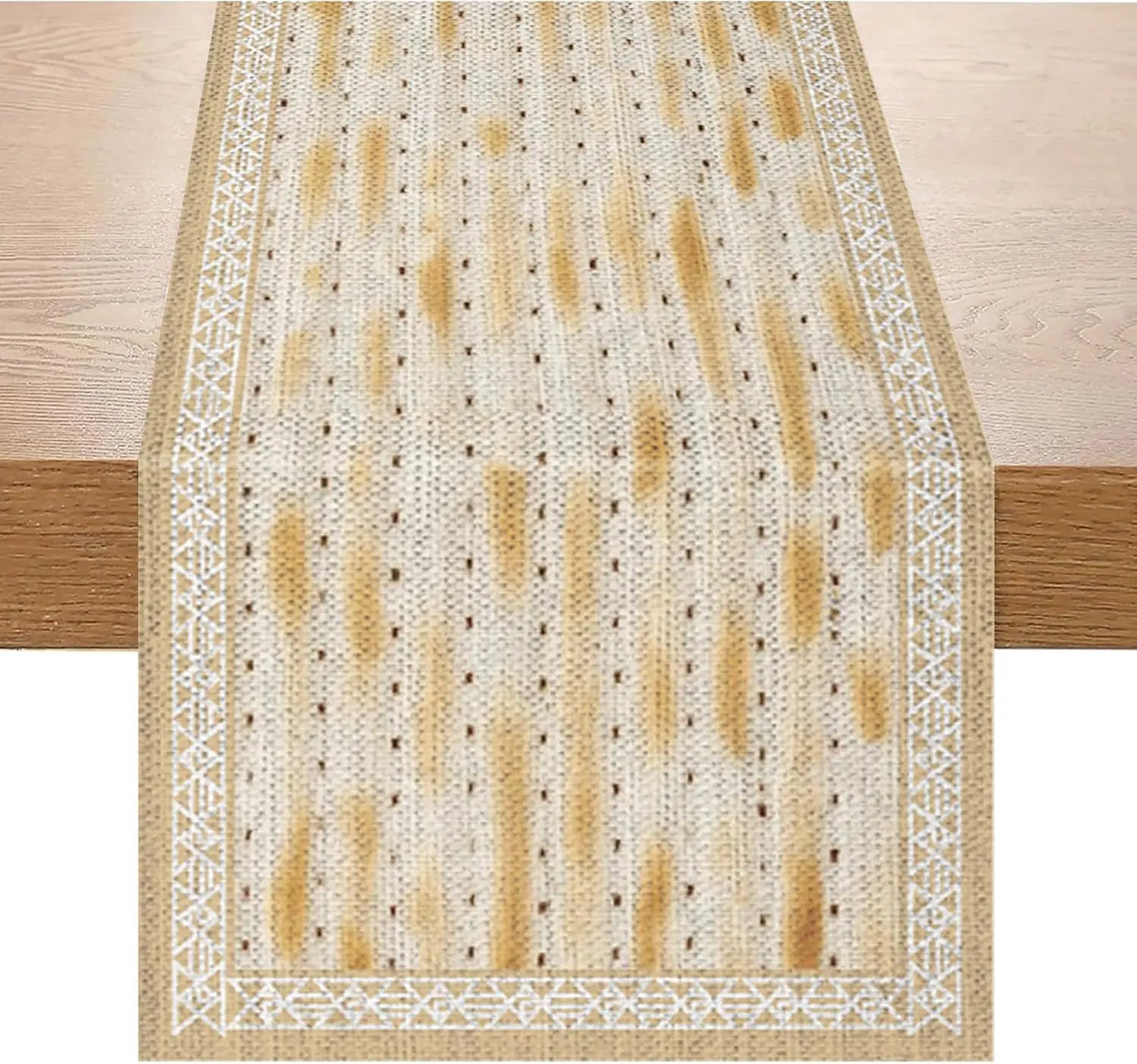 Passover Matzah Table Runner Jewish Holiday Decor Seder Plate Pesach Matzoh Star of David Table Runner Passover Decorations