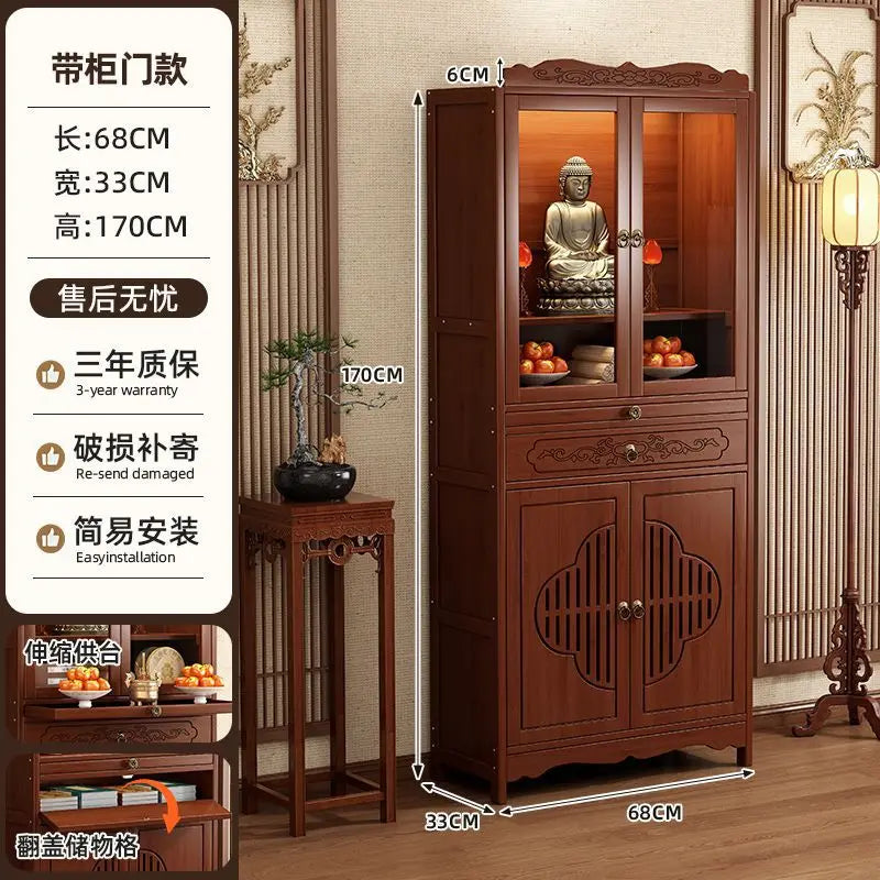 HXL Altar Incense Case Buddha Altar God of Wealth Worship Altar Table Buddha Cabinet