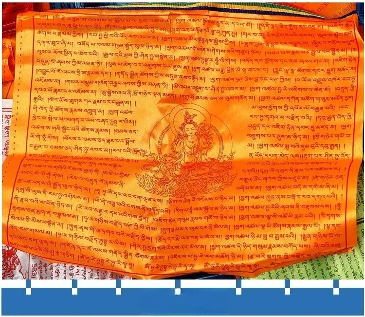 Tibetan Buddhism Satin Prayer Flags 5 Color Prayer Flags Xizang Longda Prayer Flag Decor Pray for Happiness Health Fengma Flag