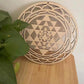 Sri Yantra Wall Decor Wood Wall Sculpture Sacred Geometry Crystal for Meditation