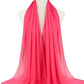 New Fashion Women Solid Chiffon Headscarf Ready To Wear Instant Hijab Scarf Muslim Shawl Islamic Hijabs Arab Wrap Head Scarves