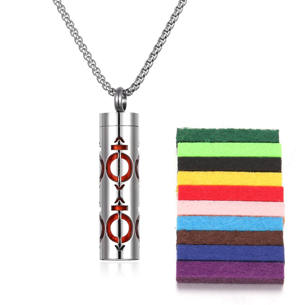 Stainless Steel Aromatherapy Necklace Diffuser Pendant Aroma Diffuser Locket Perfume Essential Oil Diffuser Pendant Necklace