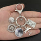 New ideas Earth plane keychain pendant earth compass personality memorial key ring gift for travel lovers
